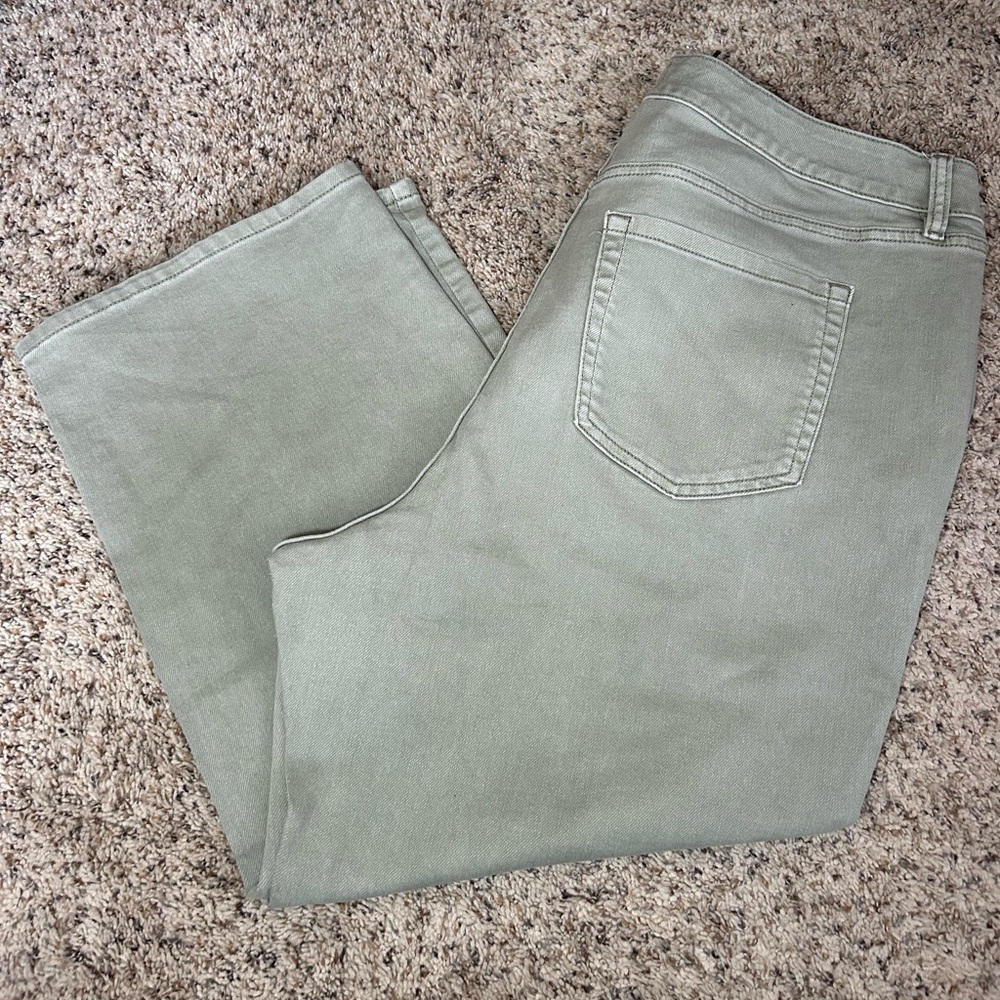 Lane Bryant Women's Straight Leg Jeans in Olive - Picture 2 of 2
